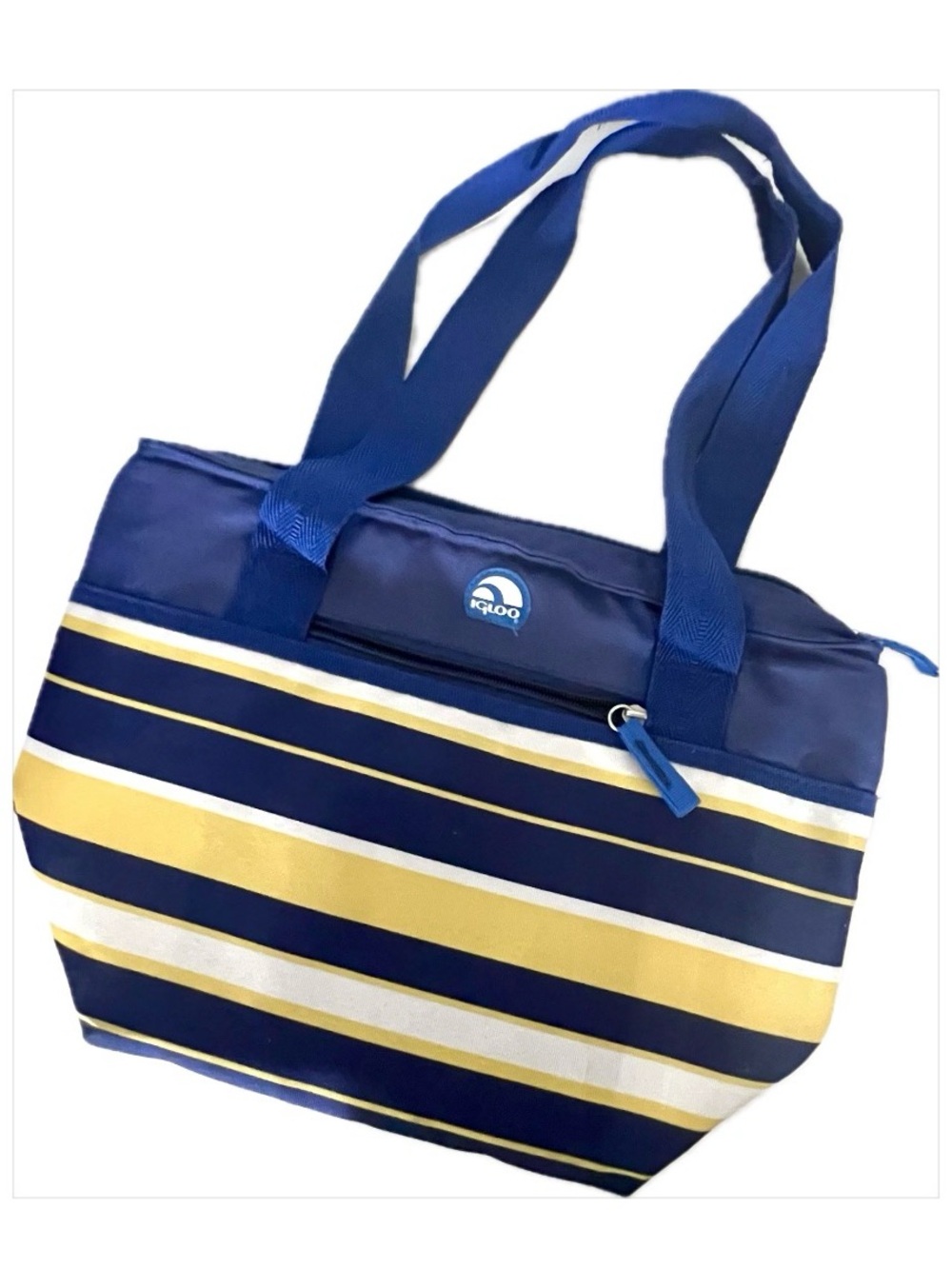 Igloo Navy, Yellow & White Striped Insulated Tote